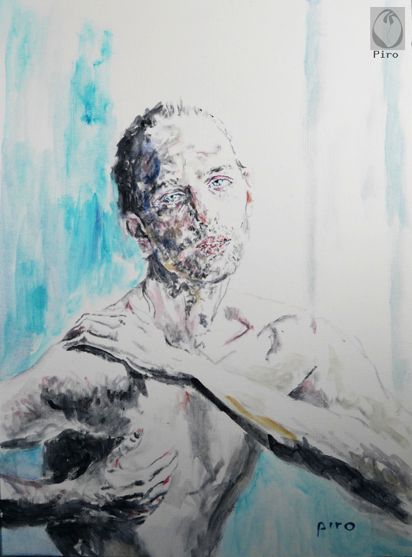 oil on paper - olio su carta di Piro